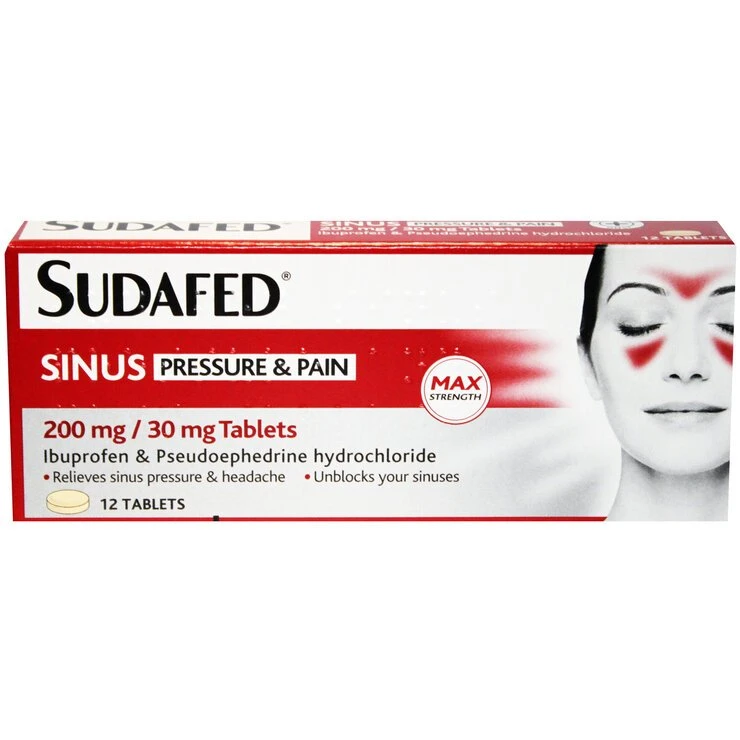 Sudafed Sinus Pressure & Pain 12 Tablets