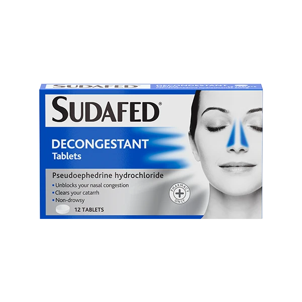 Sudafed Decongestant 12 Tablets