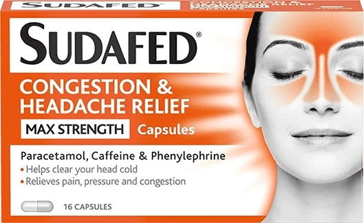 Sudafed® Congestion & Headache Relief Max Strength Capsules